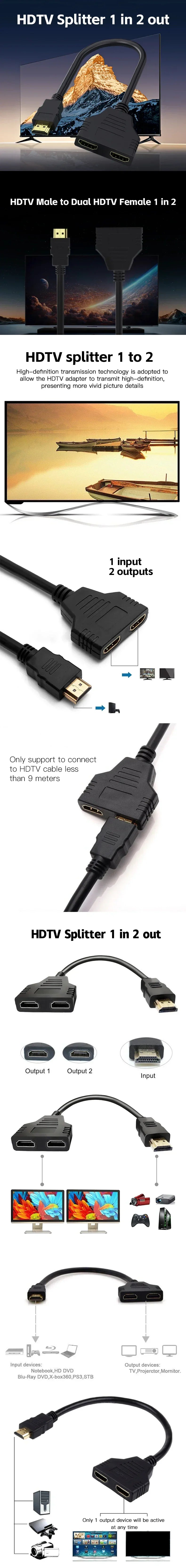 Splitter HDTV 1 a 2 (1080P)
